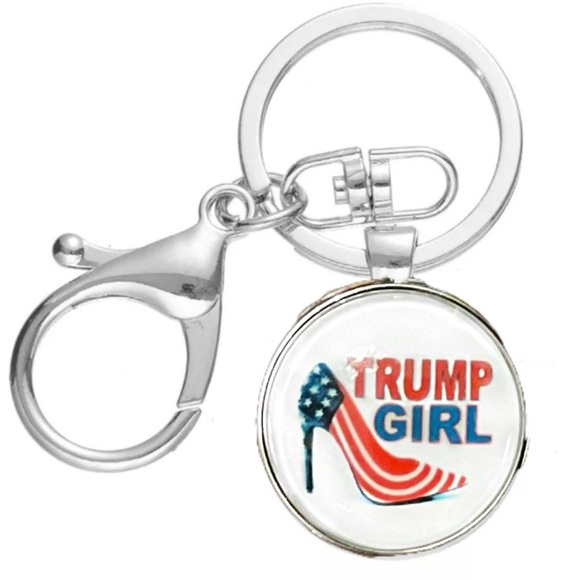 🇺🇸Trump Girl High Heel Ring & Clasp Silver Key Chain! - Picture 5 of 10